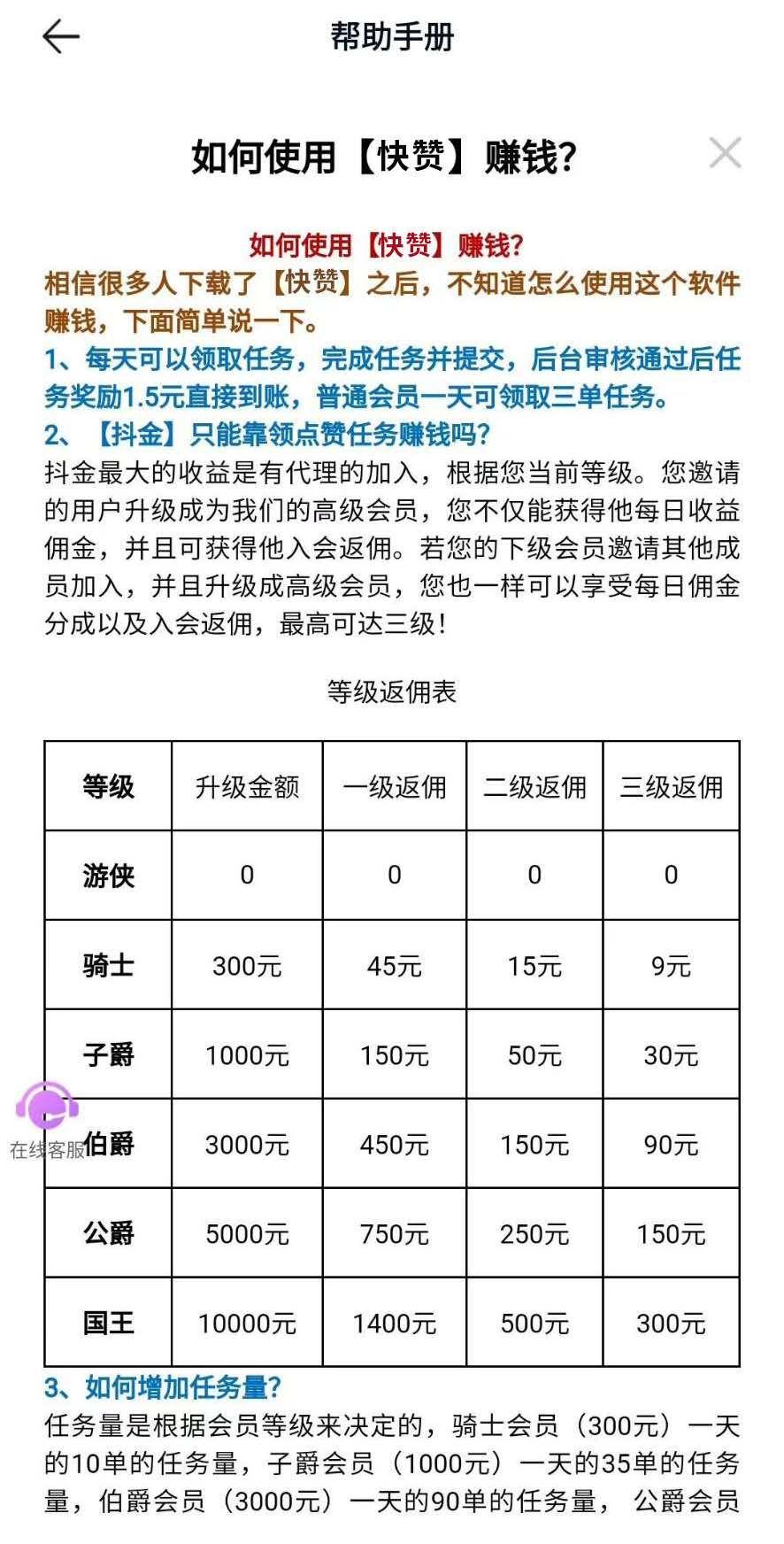 快赞:官方第一首码发布，推一个人3块钱，每天4.5。