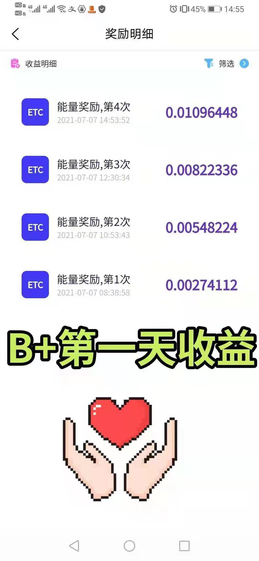 BJIA第一天收益不错，和至联模式一样；至联没赶上，BJIA不要放过，下面图片有最小提币数量