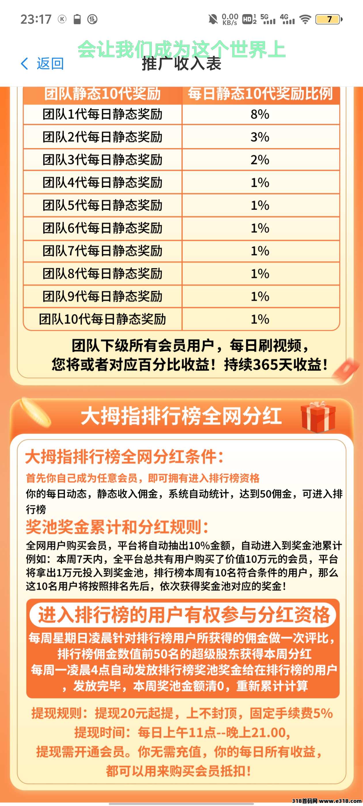 首码【大拇指】零撸代收益，自己撸奖励