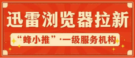 蜂小推，长期稳定项目！迅雷浏览器推广，结算透明+提现快