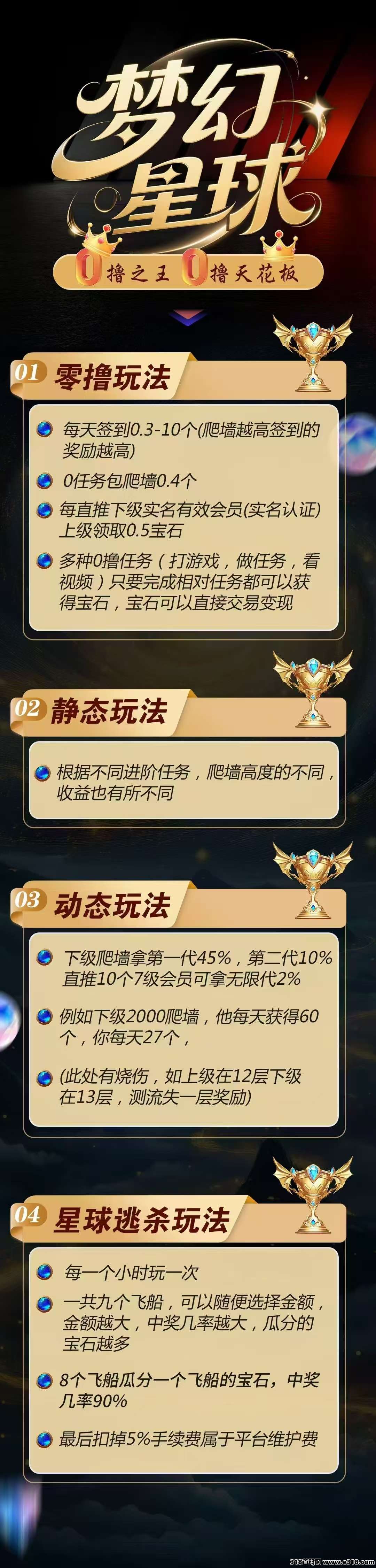 梦幻星球首码，白嫖爬墙，没广告，保底收益高