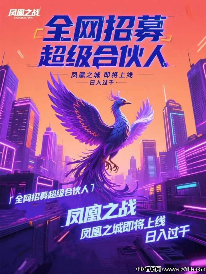 凤凰之城首码，顶层对接，扶持拉满，招团队长