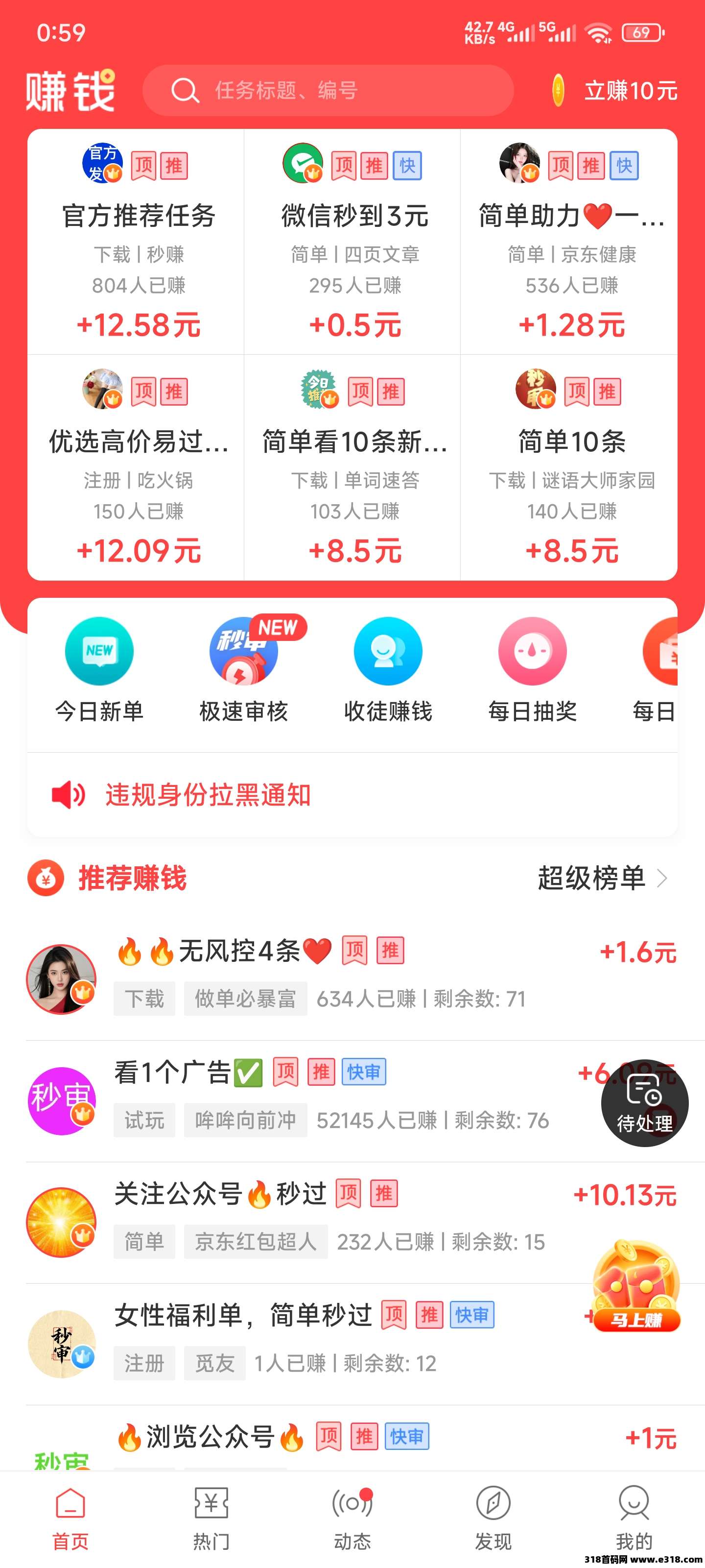 【赚钱了】2026年人流日活跃度最大的悬赏任务平台