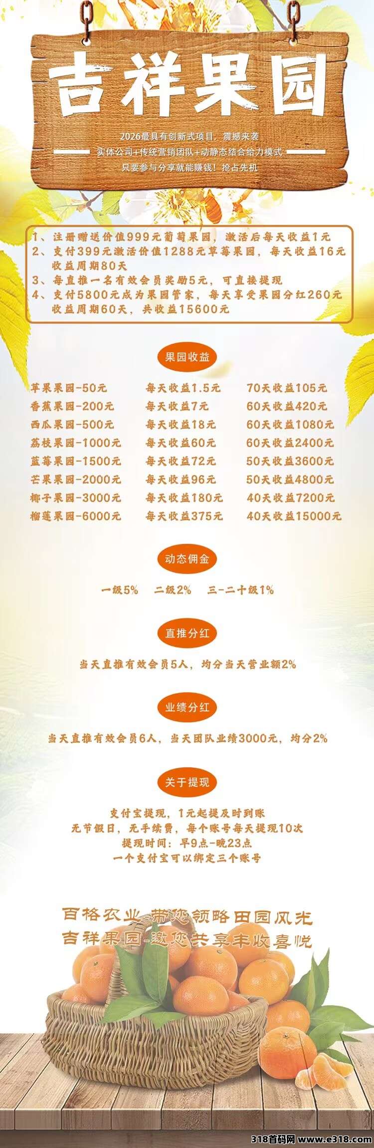 首码内测【吉祥果园】注册就送葡萄园，提秒到